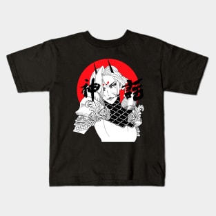 Vaporwave Samurai Girl Warrior Kids T-Shirt